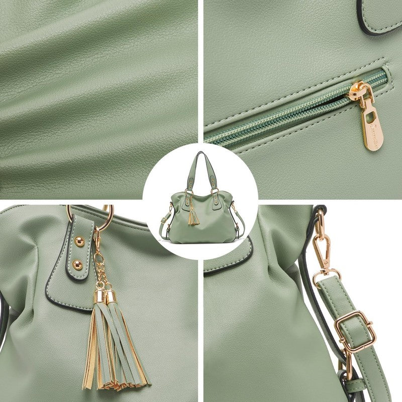 4Pc Women’s Handbag Set Shoulder Top Handle Satchel Hobo Tote Purse3