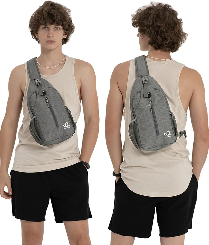 Dark Gray Crossbody Sling Backpack Travel Hiking Chest Bag Daypack5