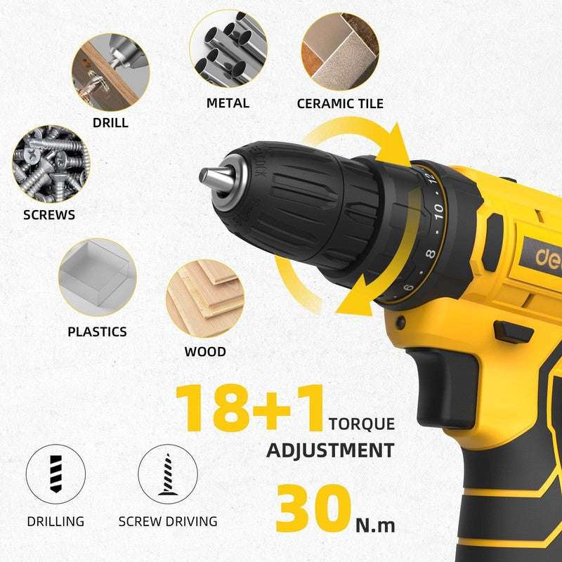 12V Max Cordless Drill Driver Kit 30Nm Electric Screwdriver Battery & Bit Kit4