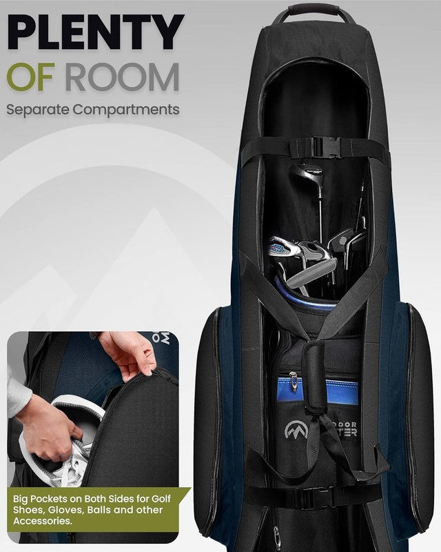 Padded Golf Travel Bag w Wheels 900D Heavy Duty Oxford Soft Sided Waterproof2