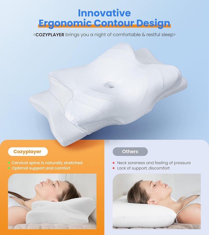 Ultra Cooling Neck Pillow Memory Foam Cervical Support Adjustable1