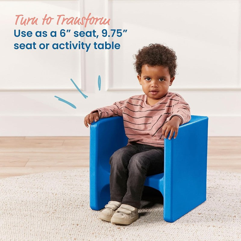 Tri Me 3 In 1 Cube Chair, Kids Furniture, Blue3