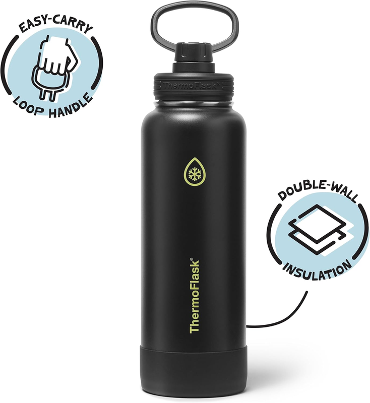 0oz Insulated Water Bottle Stainless Steel Spout Lid Leakproof Hot Cold1