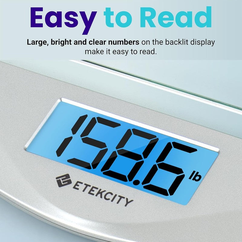 High Precision Digital Bathroom Scale with Large Blue LCD, 400 lbs Capacity2
