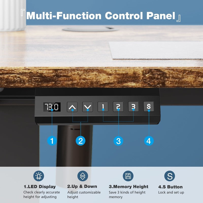 48x24in Electric Height Adjustable Standing Desk Ergonomic with Memory2