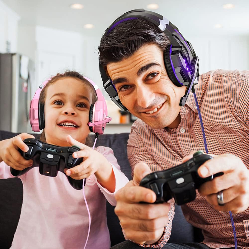 Stereo Gaming Headset for PS4 Xbox One PC Noise Cancelling Mic LED6