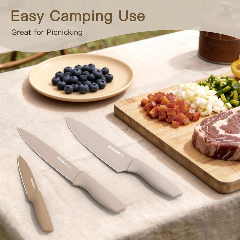 13pc Knife Set Stainless Steel Kitchen Knives w/ Blade Guards Dishwasher6