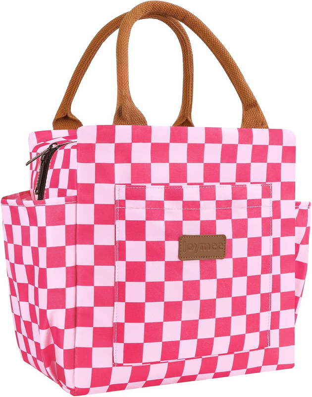 Insulated Lunch Bag Women Men Leakproof Large Cooler Tote w Bottle Holder Pink8