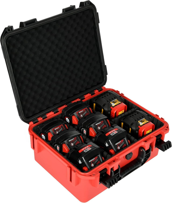Battery Storage Case for Milwaukee M18: Waterproof Hard Carrying Case Organizer9