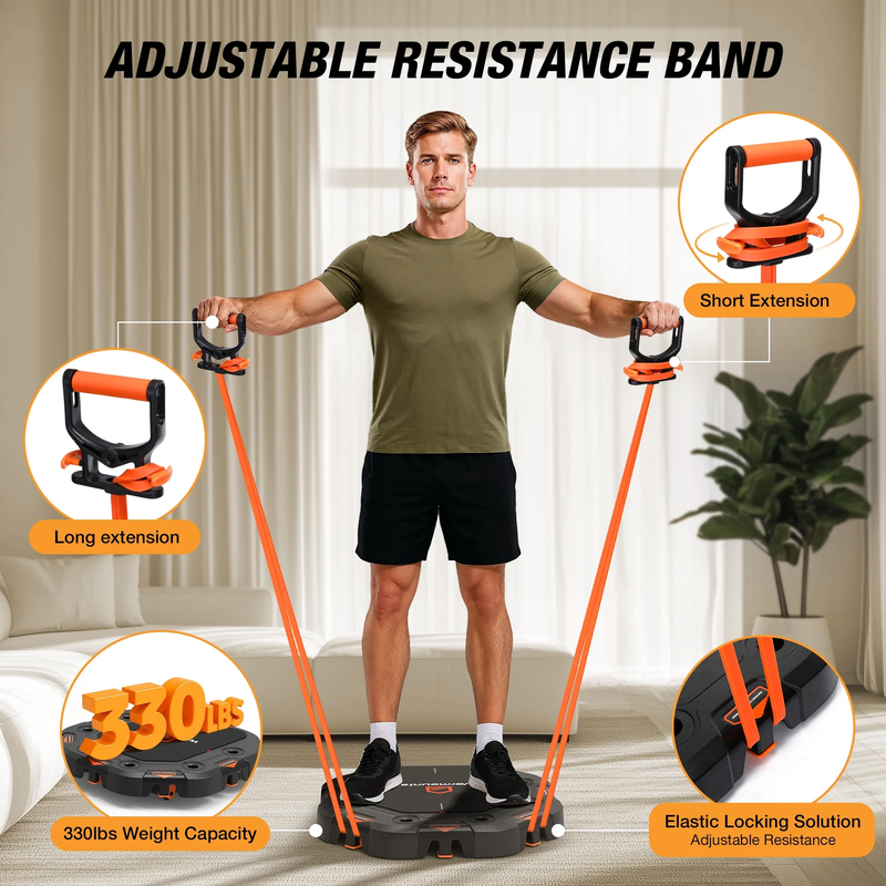 7 In 1 Adjustable Push up Board with Resistance Bands & Door Anchor   Full Body 7