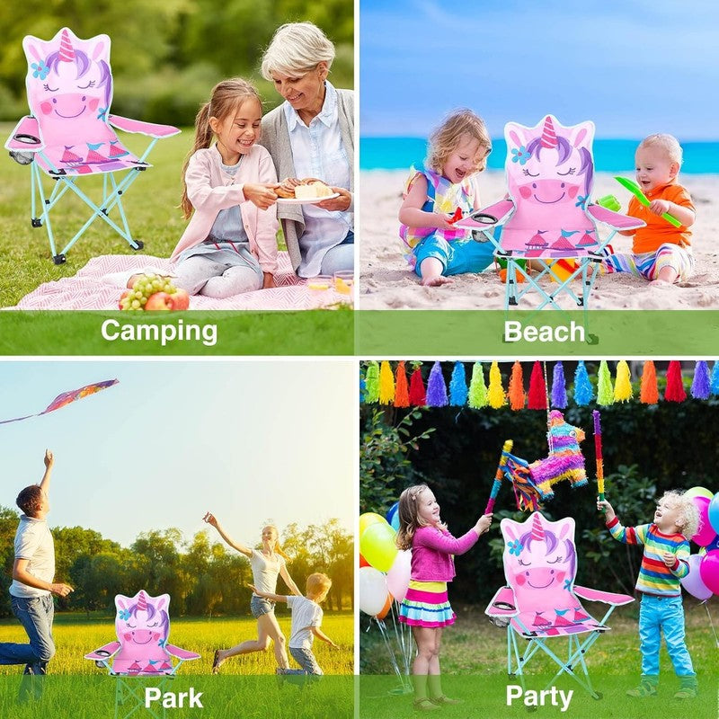 Kids Outdoor Folding Camping & Lawn Chair w/ Cup Holder & Carry Bag5