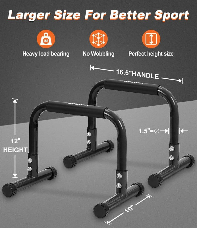 12" Push Up Parallettes & Dip Bars Foam Handles Calisthenics L Sit Handstand6