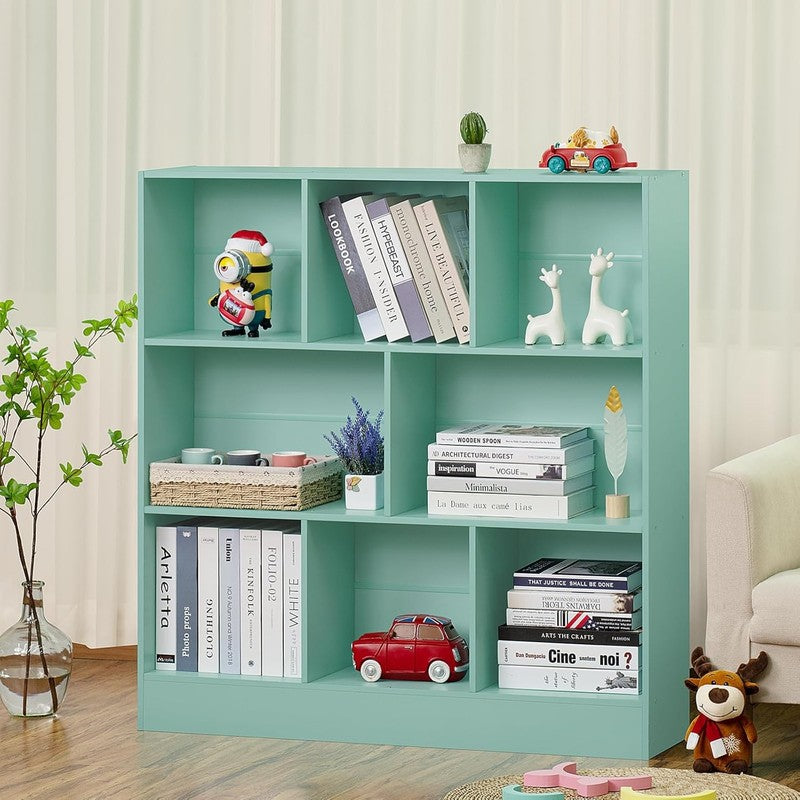 Mint-Green 8 Cube Kids Bookshelf, 3 Tier Storage Organizer for Toys & Books4