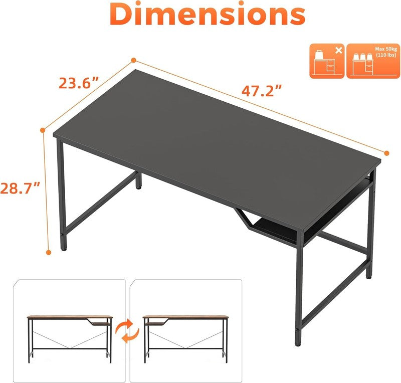 48"x24" Gaming Computer Desk, Modern Office/Study Table for Small Spaces5