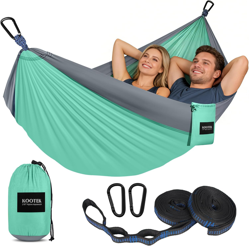 Camping Hammock with Straps Portable Outdoor Hiking Beach Backpack Gear10