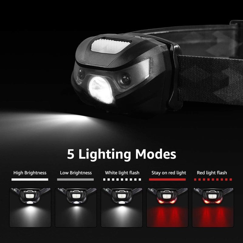 Super Bright Rechargeable LED Headlamp - 5 Modes, Waterproof, USB Included1