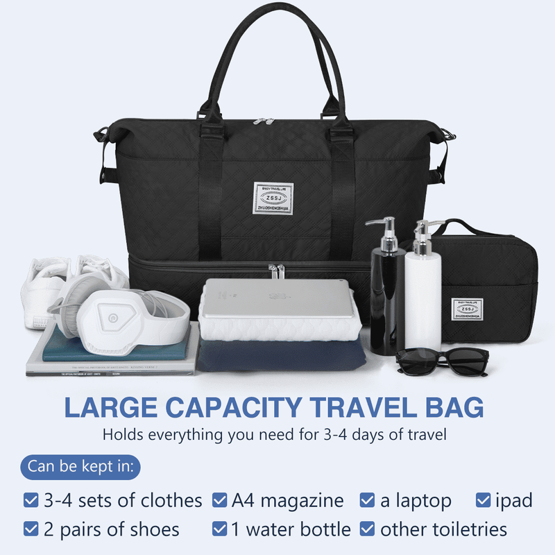 Weekender Bags for Women, Travel Duffel Bags with Shoe Compartment, Personal Ite3
