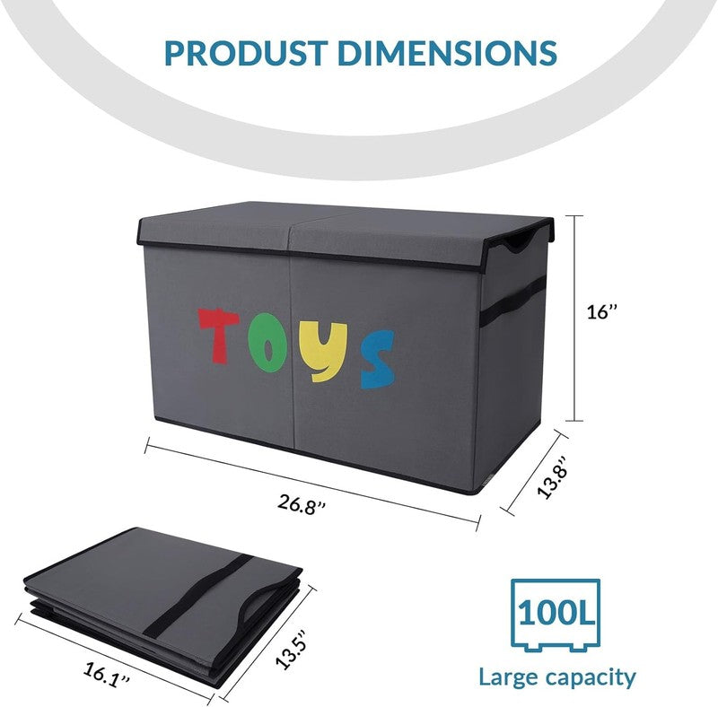 Toy Box Chest Collapsible Kids Storage Bins Organizer Boxes Extra Large Gray6
