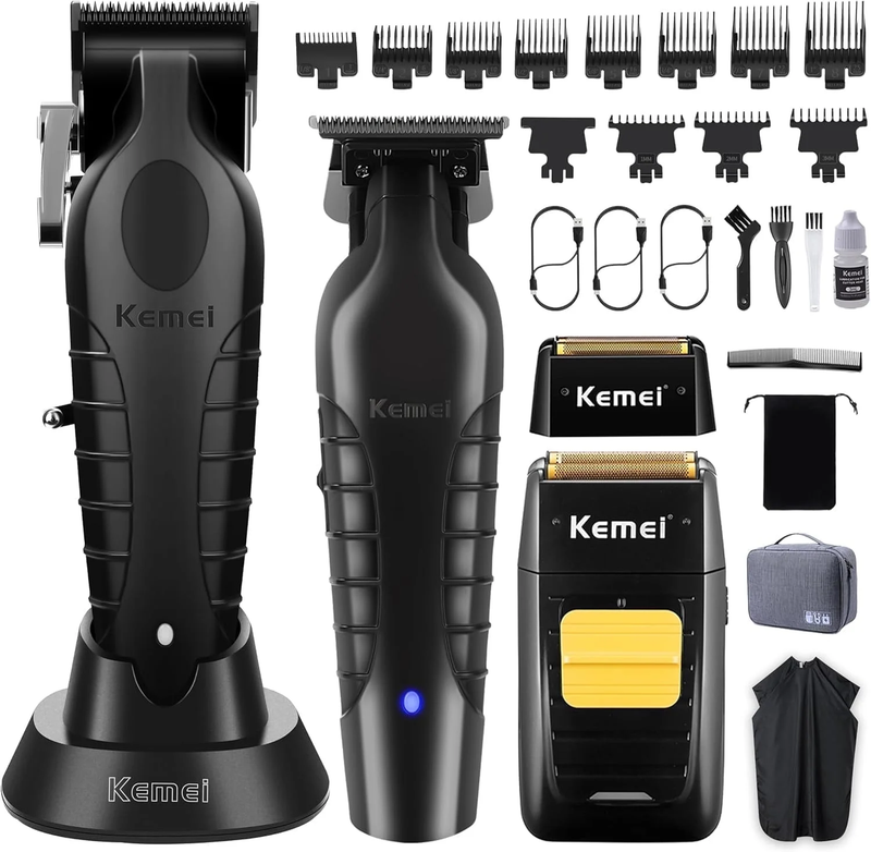 Professional Hair Clipper Trimmer Set Cordless Barber Kit Foil Shaver10