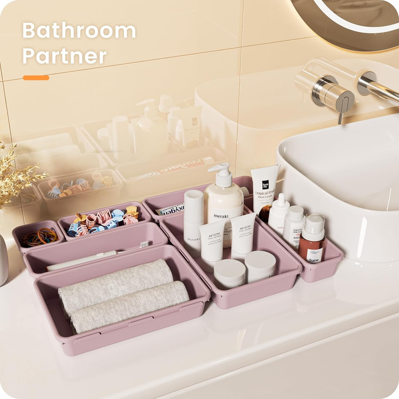 Drawer Organizer Makeup Storage 5 Size Holds 177 Items Lilac1