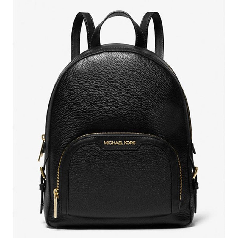 Womens Jaycee Pebbled Leather Medium Backpack Zip Pocket Black6