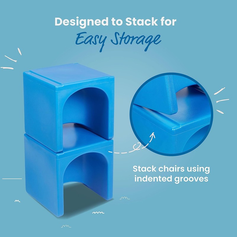 Tri Me 3 In 1 Cube Chair, Kids Furniture, Blue6