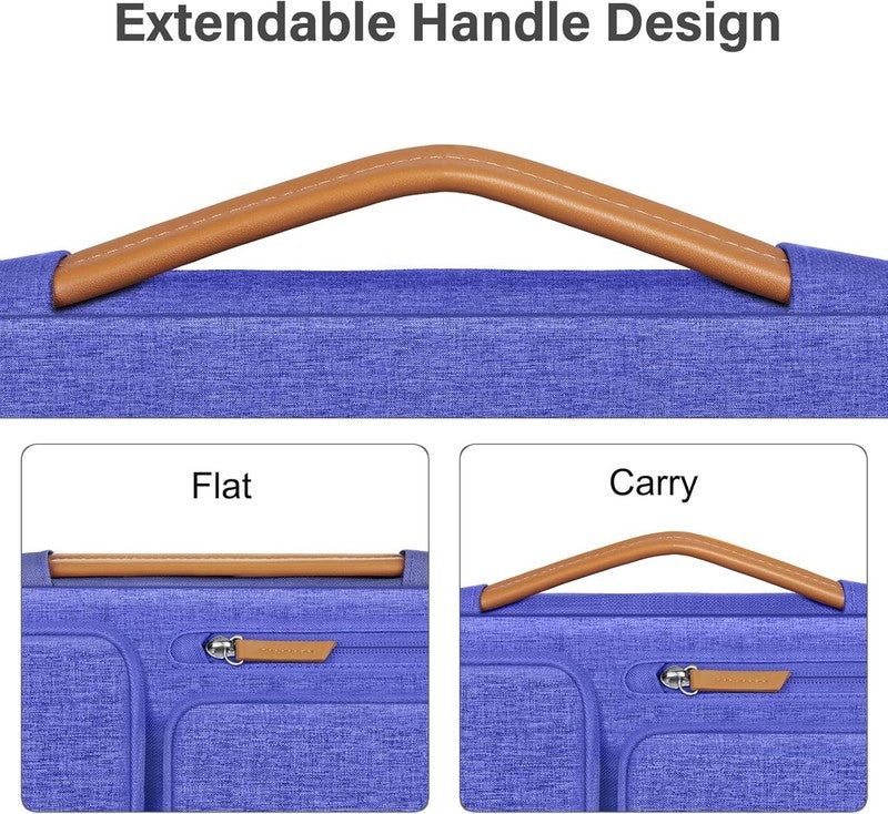 15.6 Inch Laptop Shoulder Bag 360 Protective Messenger 4 Zipper Pockets6