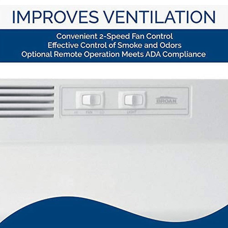 30W In. Ventless under Cabinet Range Hood, White3