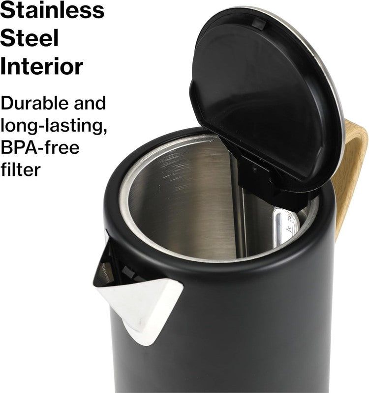 Electric Kettle 1.7L 1500W Stainless Steel Fast Boil Auto Shut Off LED Black6