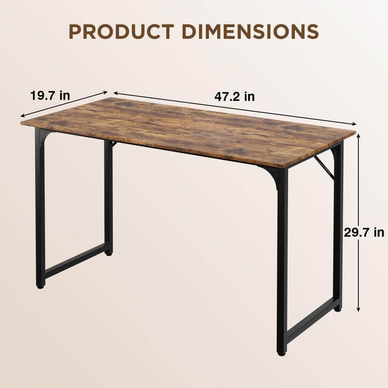 47in Modern Writing Desk Industrial Study Laptop Table Home Office Vintage7