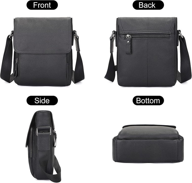 Leather Messenger Crossbody Bag Men Work Business Casual Adjustable Stra4