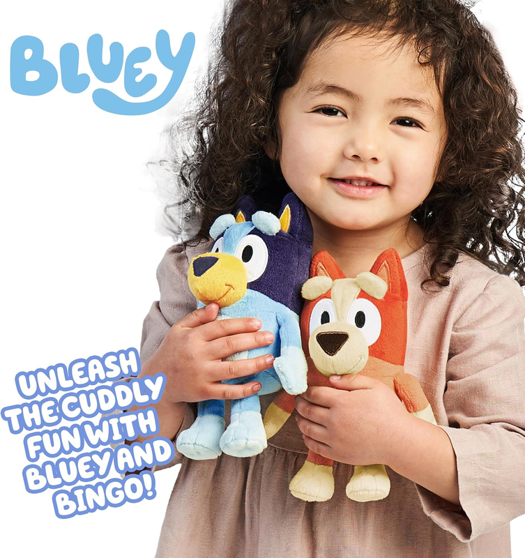 Bingo & Plush Toys Bundle 2 Pack Soft Deluxe Fabric Embroidered Characters1
