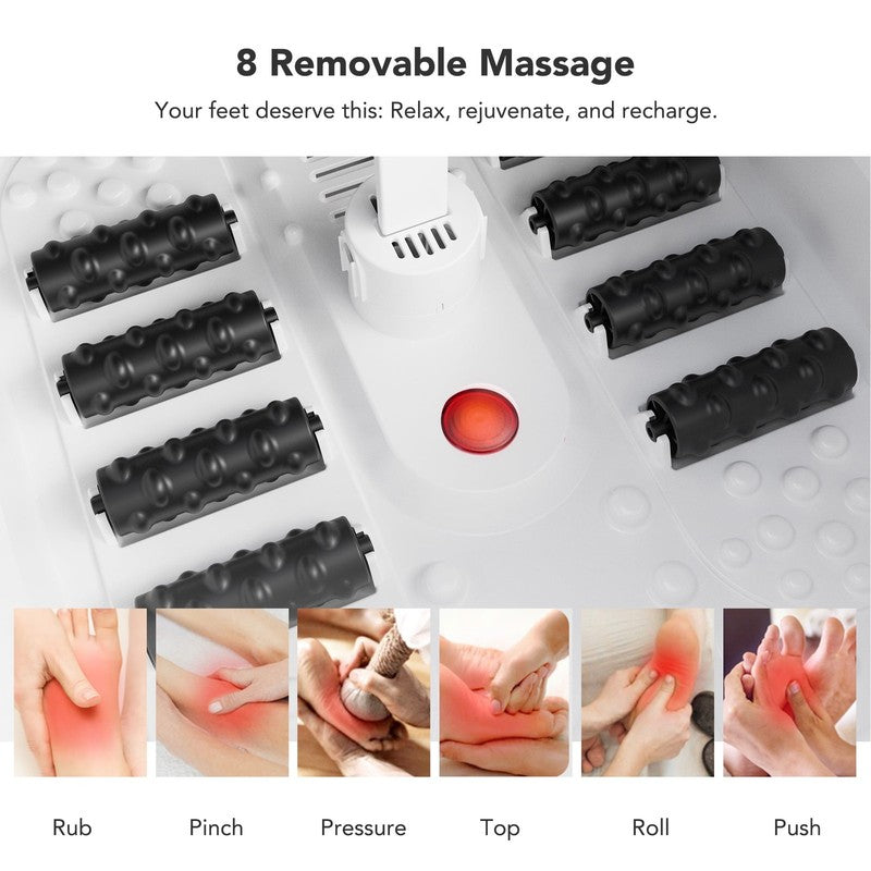 Collapsible Electric Foot Spa with Heat, Bubbles & 8 Shiatsu Rollers - Portable 1
