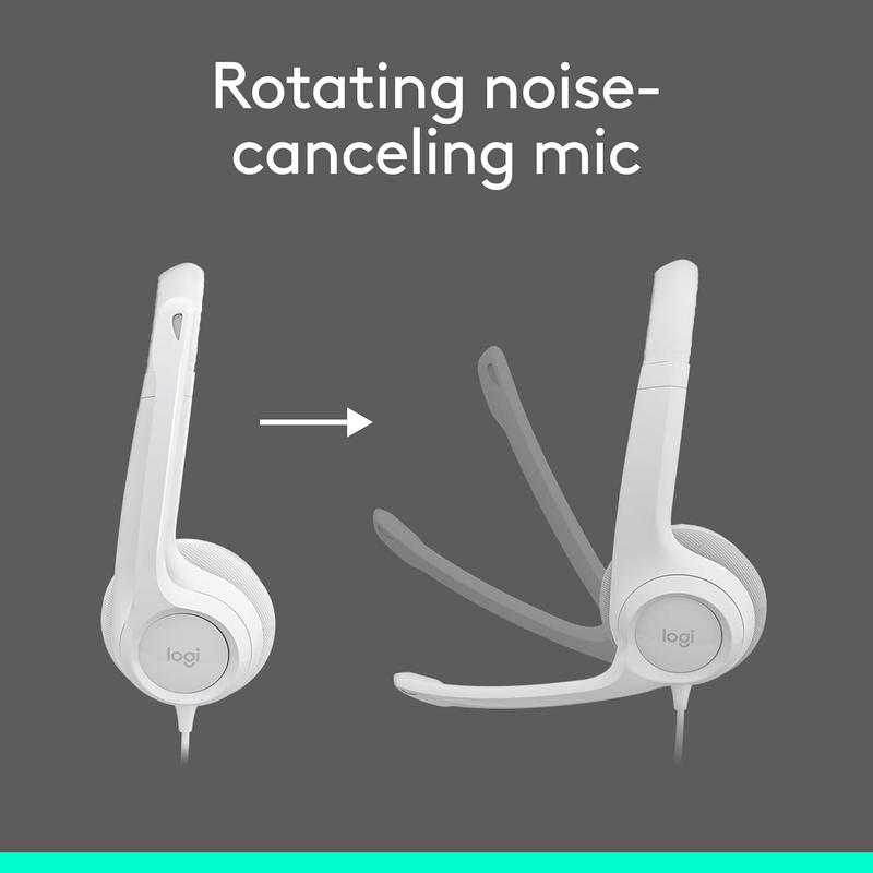 H390 Wired USB Headset for PC/Laptop, Noise Cancelling Mic, Chromebook USB-A2