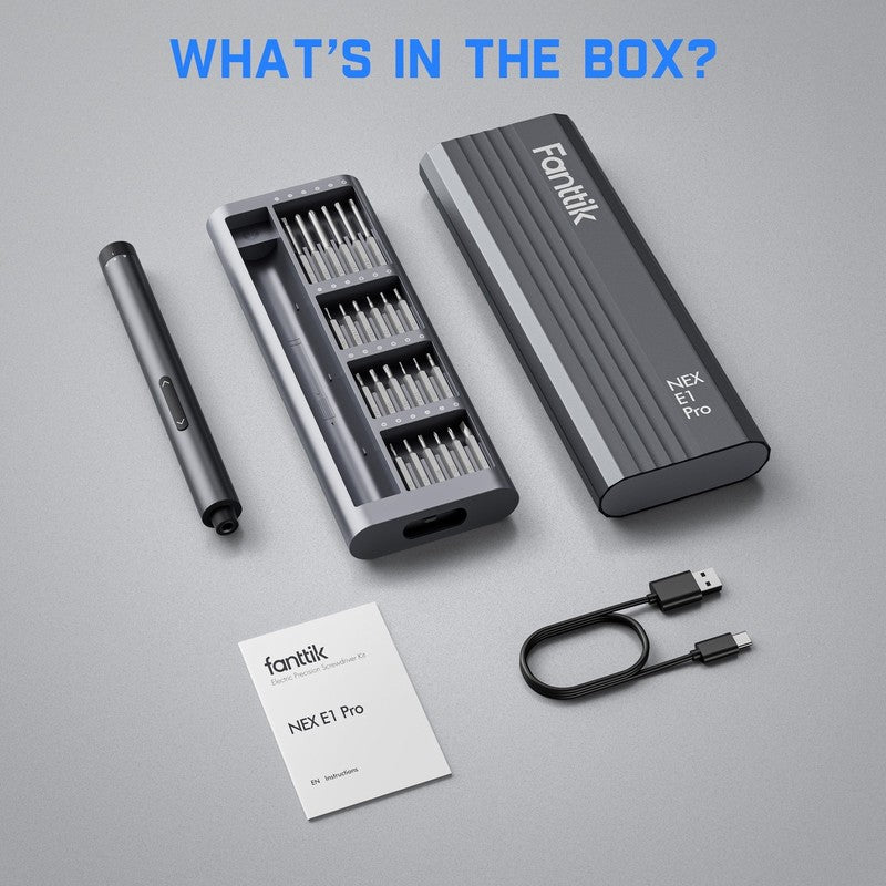 E1 Pro 3.7V Electric Screwdriver 3Nm 24 Magnetic Bits Quick-Charge Electronics6