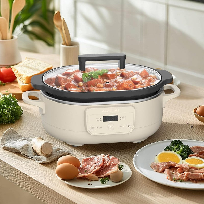 6QT Programmable Slow Cooker w/ Nonstick Pot Keep Warm Oatmeal2