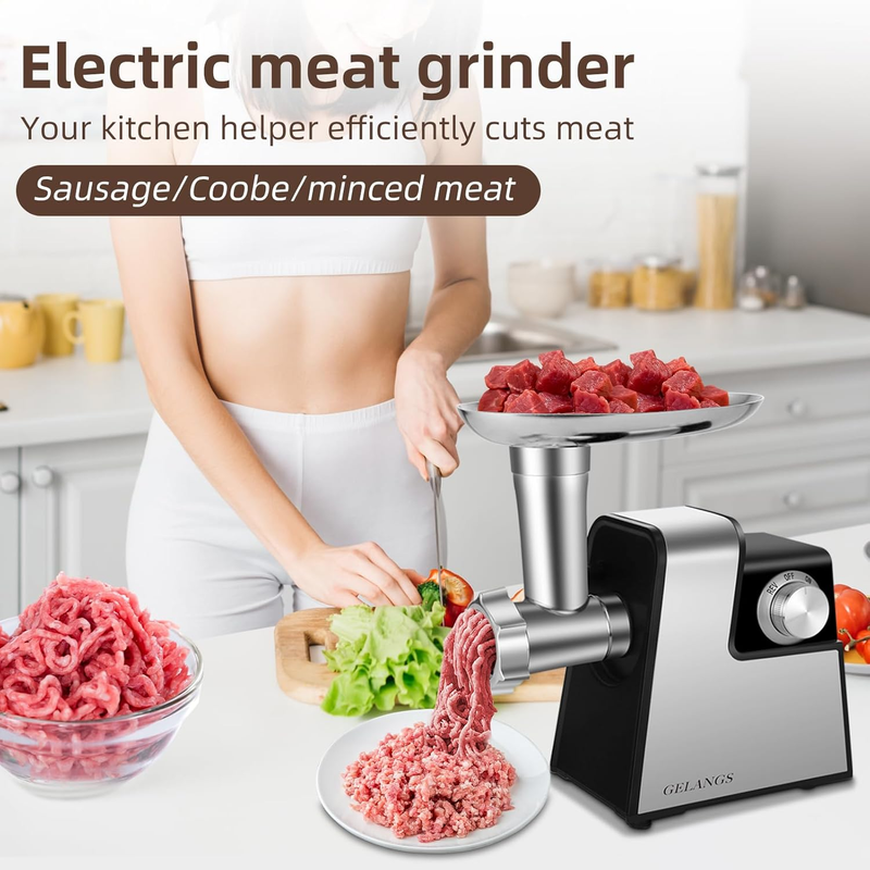 Electric Meat Grinder，350W(2800W Max) Sausage Stuffer Maker with Sausage Stuffer1