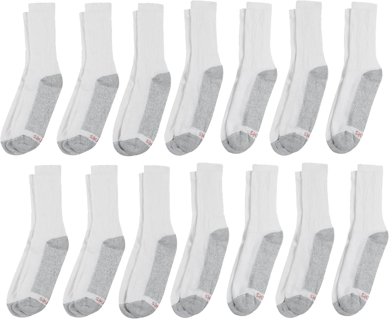 Men’s Double Tough Socks Crew Ankle Moisture Wicking Work Socks Black White1