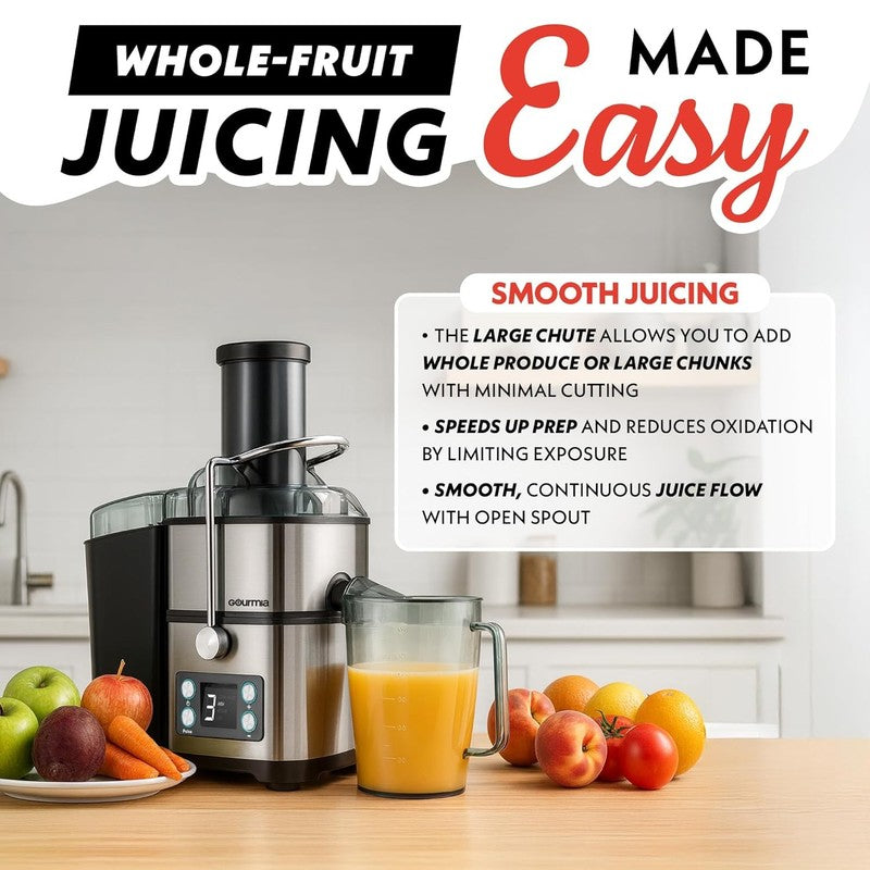 6 Speed Digital Juicer Wide Chute Pulse Self Clean 36oz Pitcher Stainless1