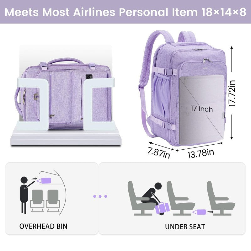 Business Travel Backpack Fits 17 Inch Laptop for Personal Item Bag 18X14X8 Clams10