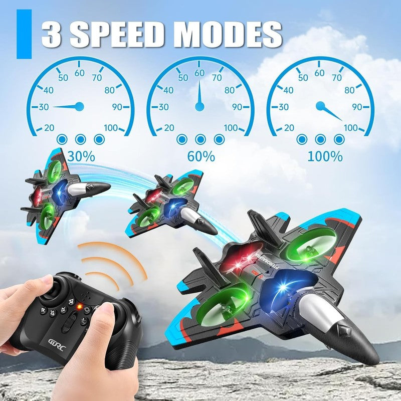 V32 RC Foam Airplane Jet for Kids Adults, 360° Flip, Lights, Stunt Toy Gift2