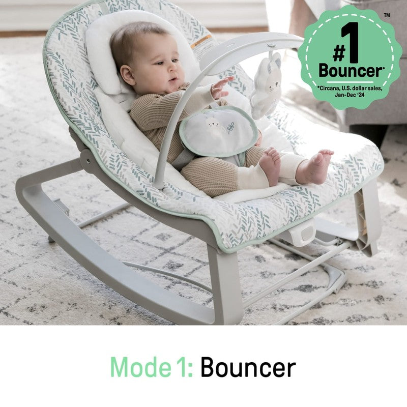 Cozy 3-in-1 Vibrating Baby Bouncer & Rocker Chair - Gray4
