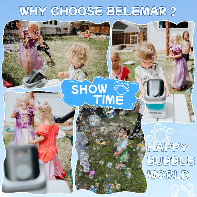 2025 Upgraded Bubble Machine with Remote Control, Automatic Rotation & RGB Light1