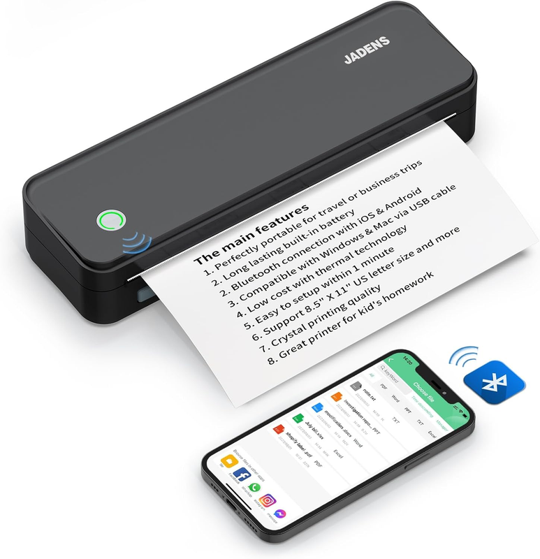 Portable Bluetooth Thermal Printer - Wireless Inkless Printing for Travel & Home10
