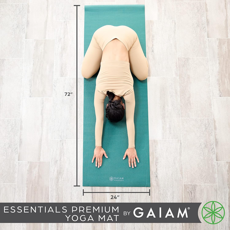 Premium Yoga Mat 72"x24" Non Slip Fitness Exercise Mat w/ Carry Sling Strap 1/4"5