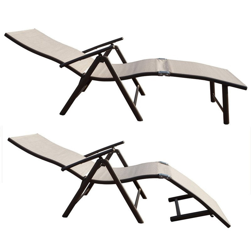 Adjustable Cozy Aluminum Folding Chaise Lounge Chair for Beach & Pool2