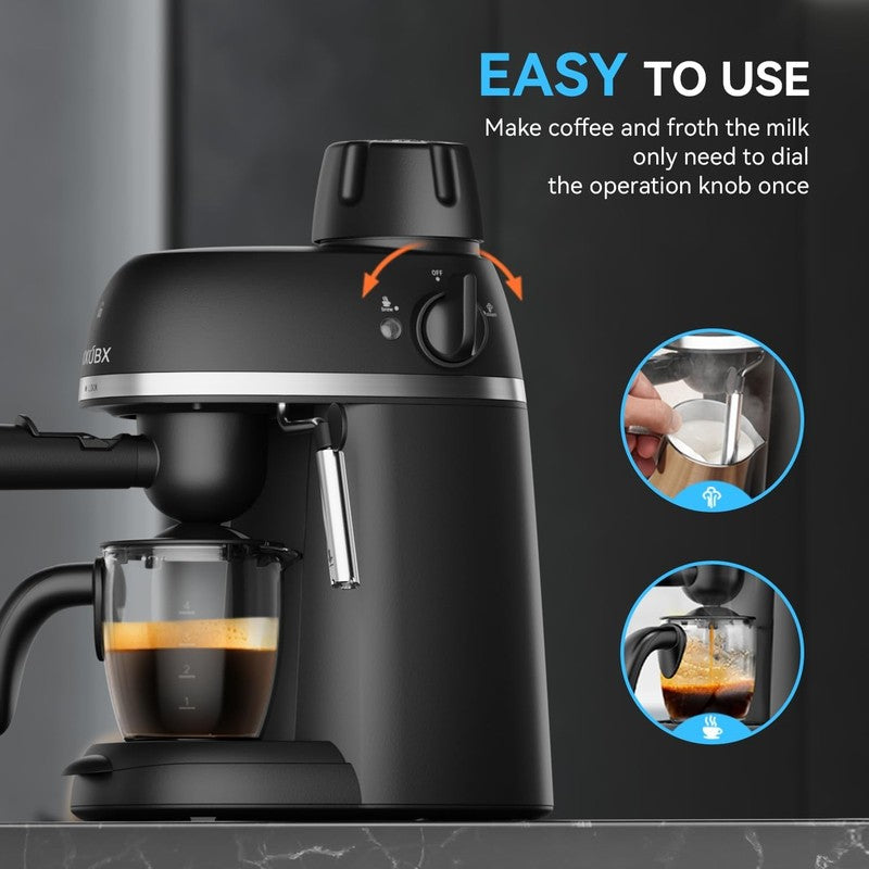 3.5 Bar Espresso & Cappuccino Machine 800W Black Compact4