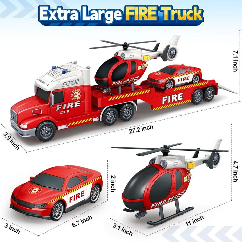 Toddler Boys Toys, 3 4 5 Large Fire Truck Toys with Lights Sounds, Truck Car wit6