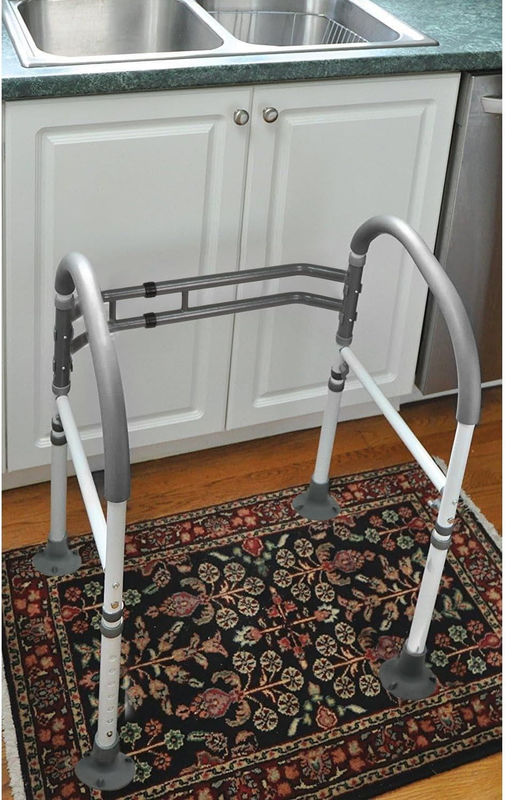Medical Deluxe Adjustable and Foldable Toilet Safety Frame, Bathroom Handrail As6