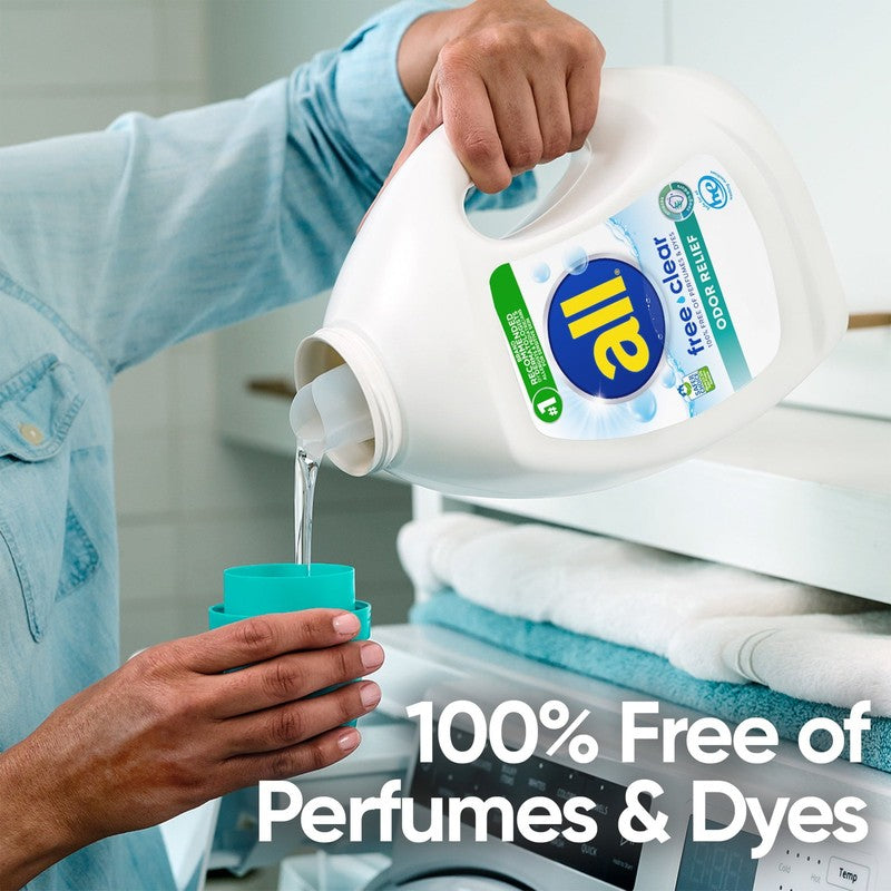 Free Clear Liquid Laundry Detergent, Odor Relief, 118 Oz, 79 Loads2